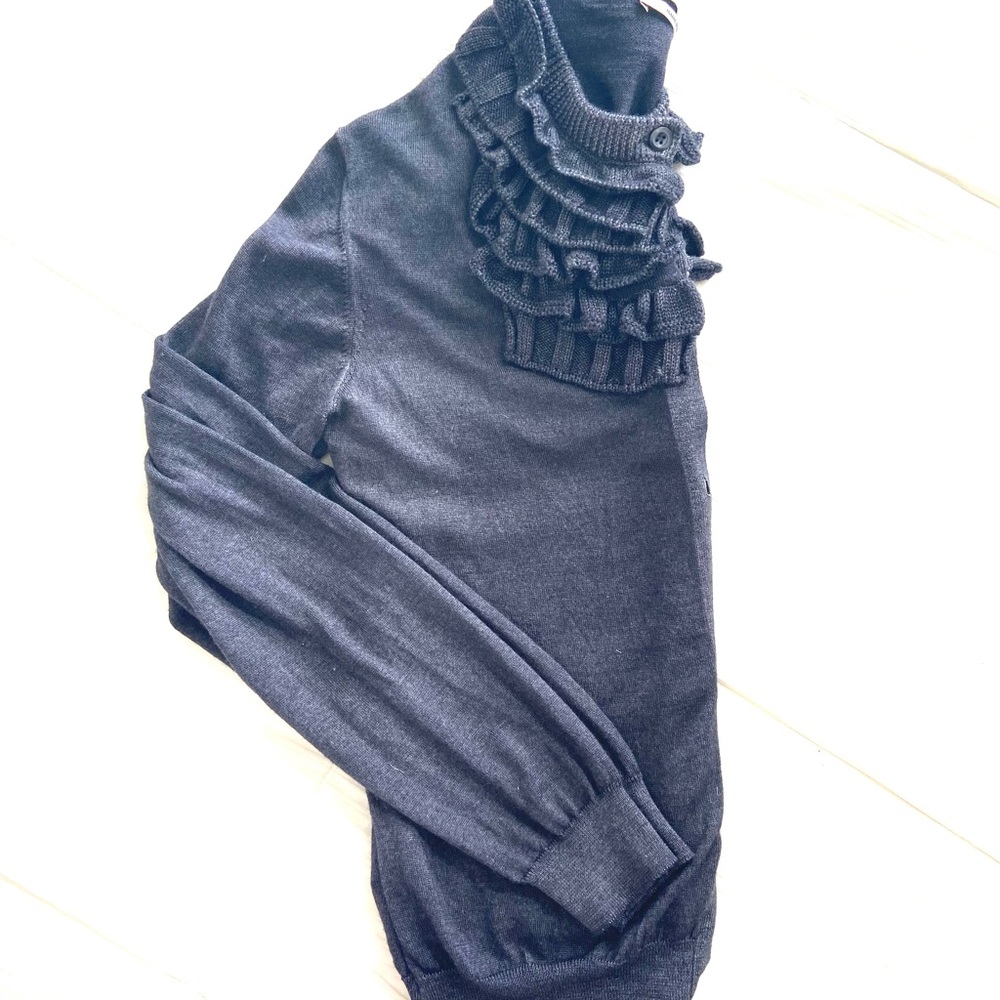 Prada Grey Ruffle Neck Cardigan - Picture 15 of 16
